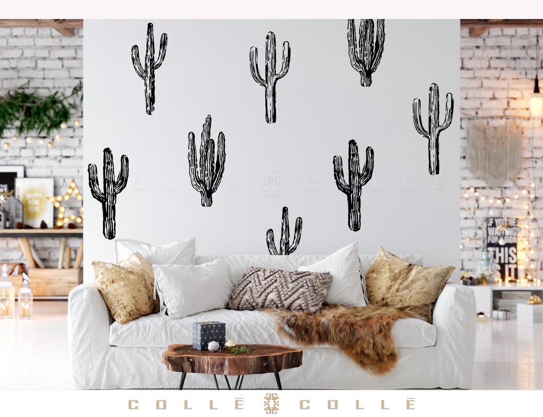 Cactus Wall Decal Set – Modern Boho Vinyl Stickers - Etsy