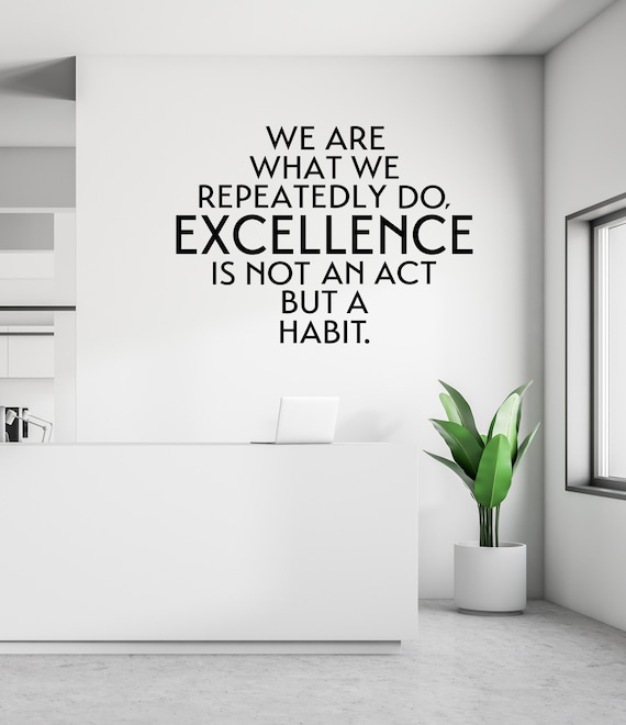 EXCELLENCE Wall vinyl Decal - Teamwork office Wall Decal - Office quotes - Office motivational Wall Art