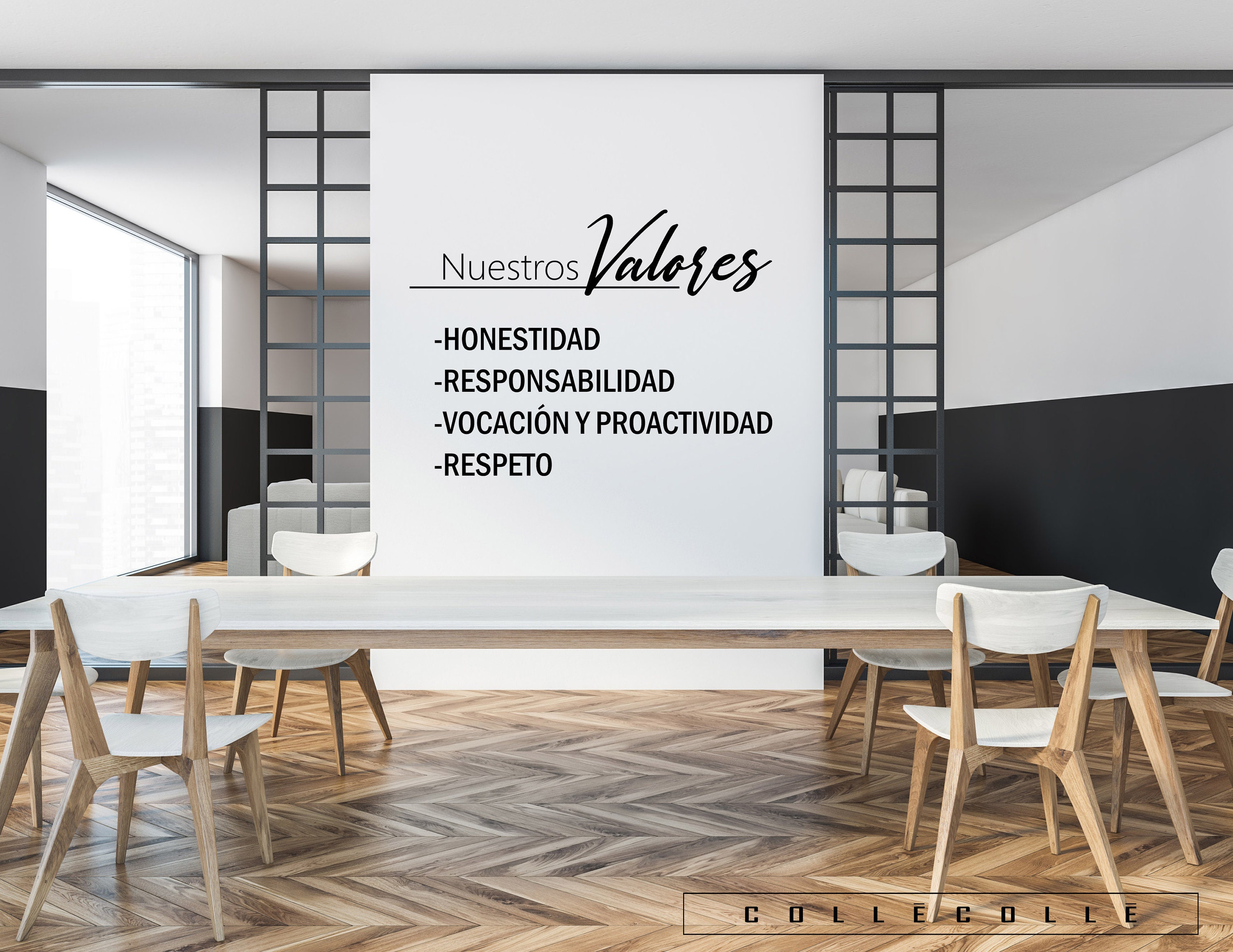 Values Corner Lettering Custom Company Values Wall Decal – Spanish Lettering, Personalized ...