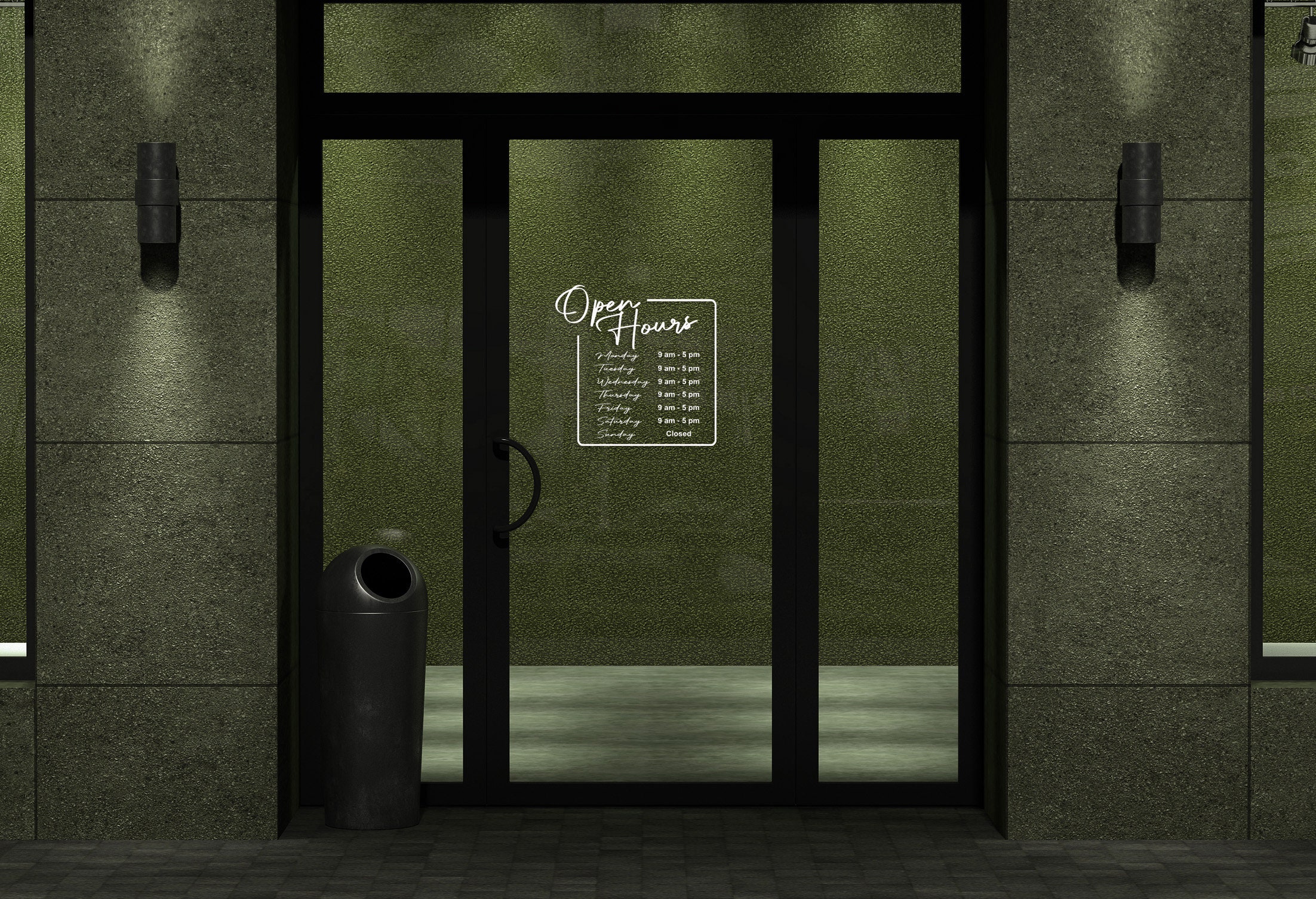 Storefront Hours Decal - Elegant Cursive Vinyl Window Sign - Etsy