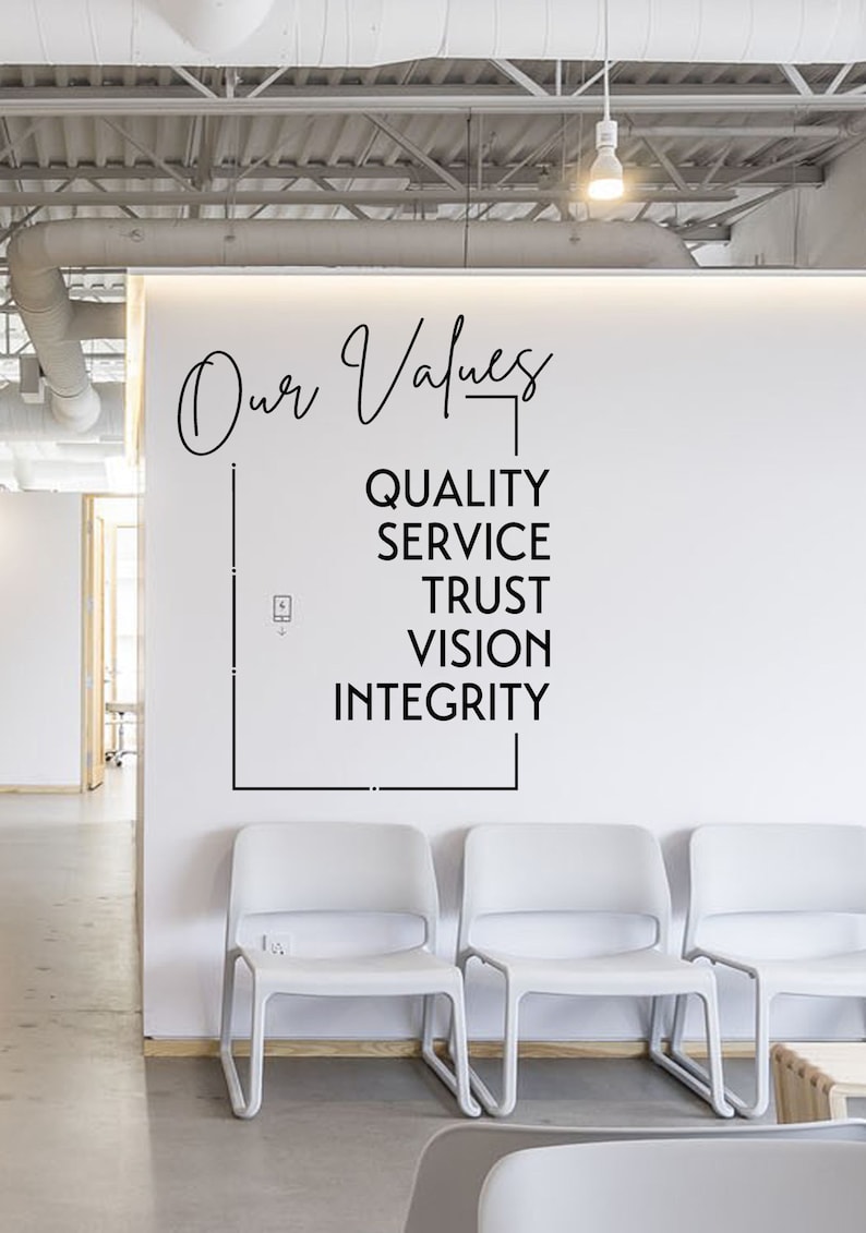 Our Values Custom Wall Decal Select 5 Words Personalized - Etsy UK