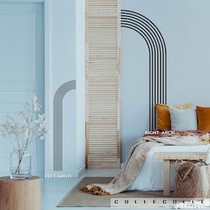 Line Arch Wall Decal - Arch Wall Sticker - Half Arch Geometric Wall Art - Abstract Wall Decal - Boho Bedroom Decor