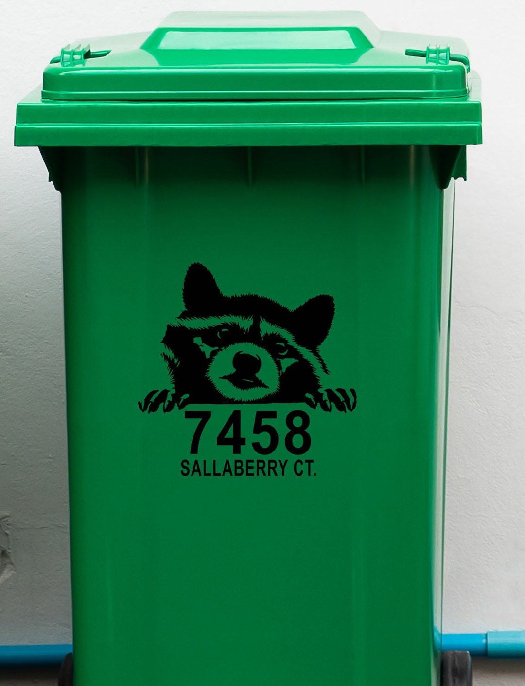 Raccoon Wheelie Bin Adress Number Stickers - Trash Garbage Can Stickers ...