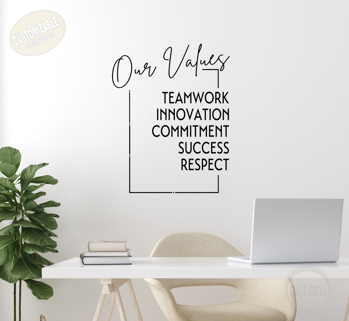 Our Values Custom Wall Decal Select 5 Words Personalized - Etsy UK