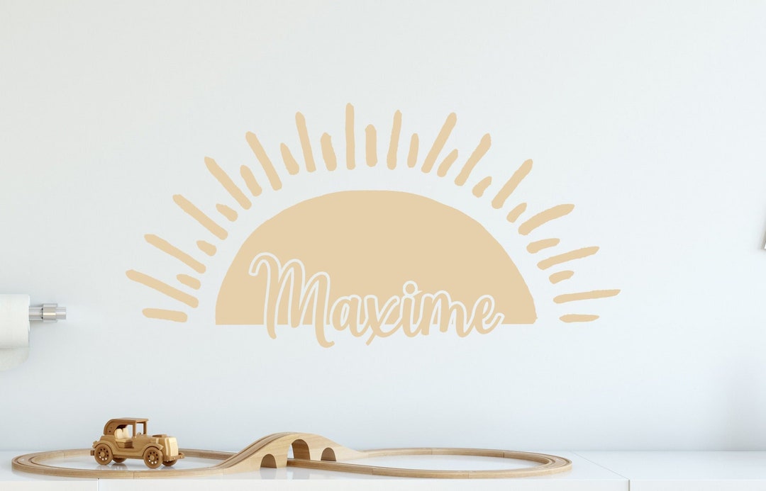 Personalized Half Sun Wall Decal - Boho Nursery Decor - Etsy