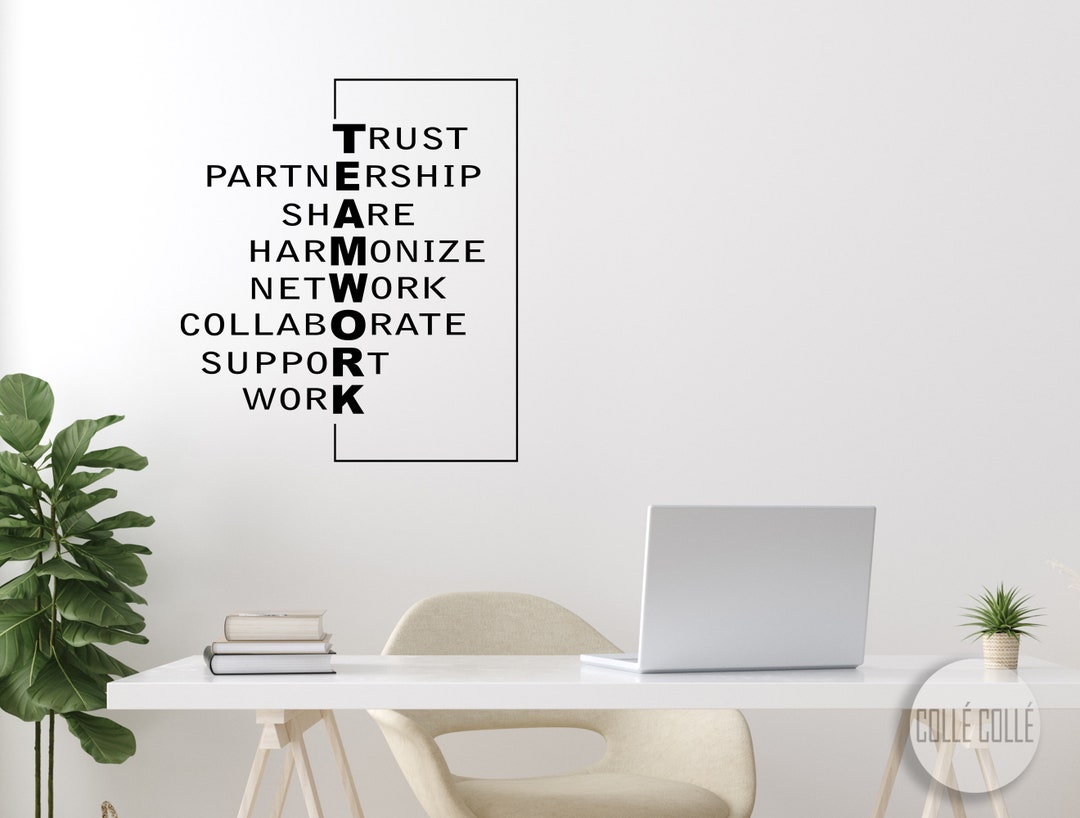 Teamwork Word Cloud Vinyl Wall Decal – Motivational Office Decor - Etsy
