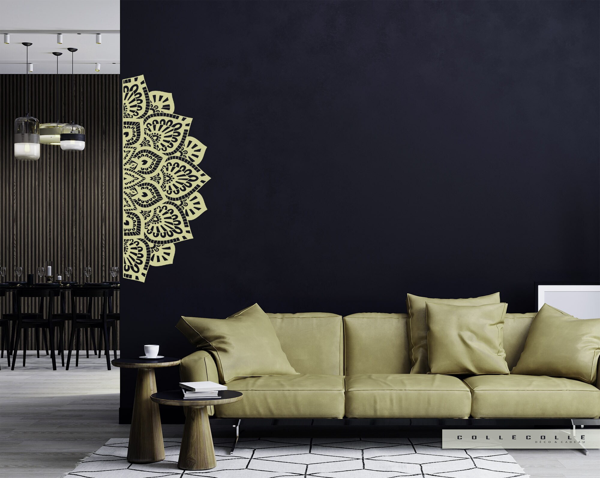 Half Mandala Wall Decal – Bohemian Lotus, Yoga Decor - Etsy
