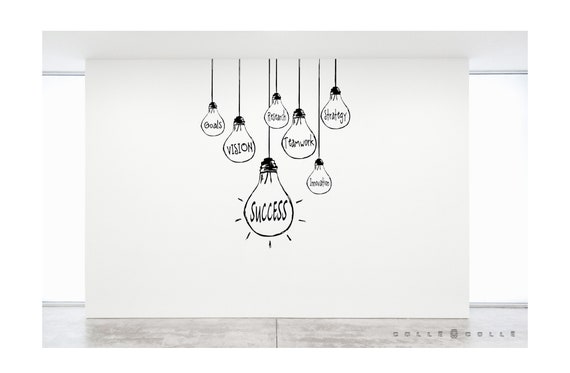 Light Bulb Office Wall Decal Success Teamwork Goals | Etsy