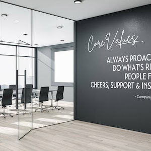 Core Values - Up to 4 Values + Company Name - Core Values Wall Decals - Personalized Office Wall Decal - Custom Office Decal - Custom Values