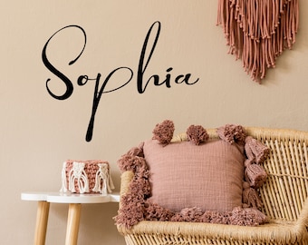 Vinilo decorativo de pared con nombre de niña - Decoración personalizada para la habitación del bebé