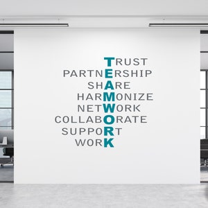 TEAMWORK Wall Decal - Teamwork definition Decal - Office Wall Art - Meeting Room decor - Office supplies - Corporate