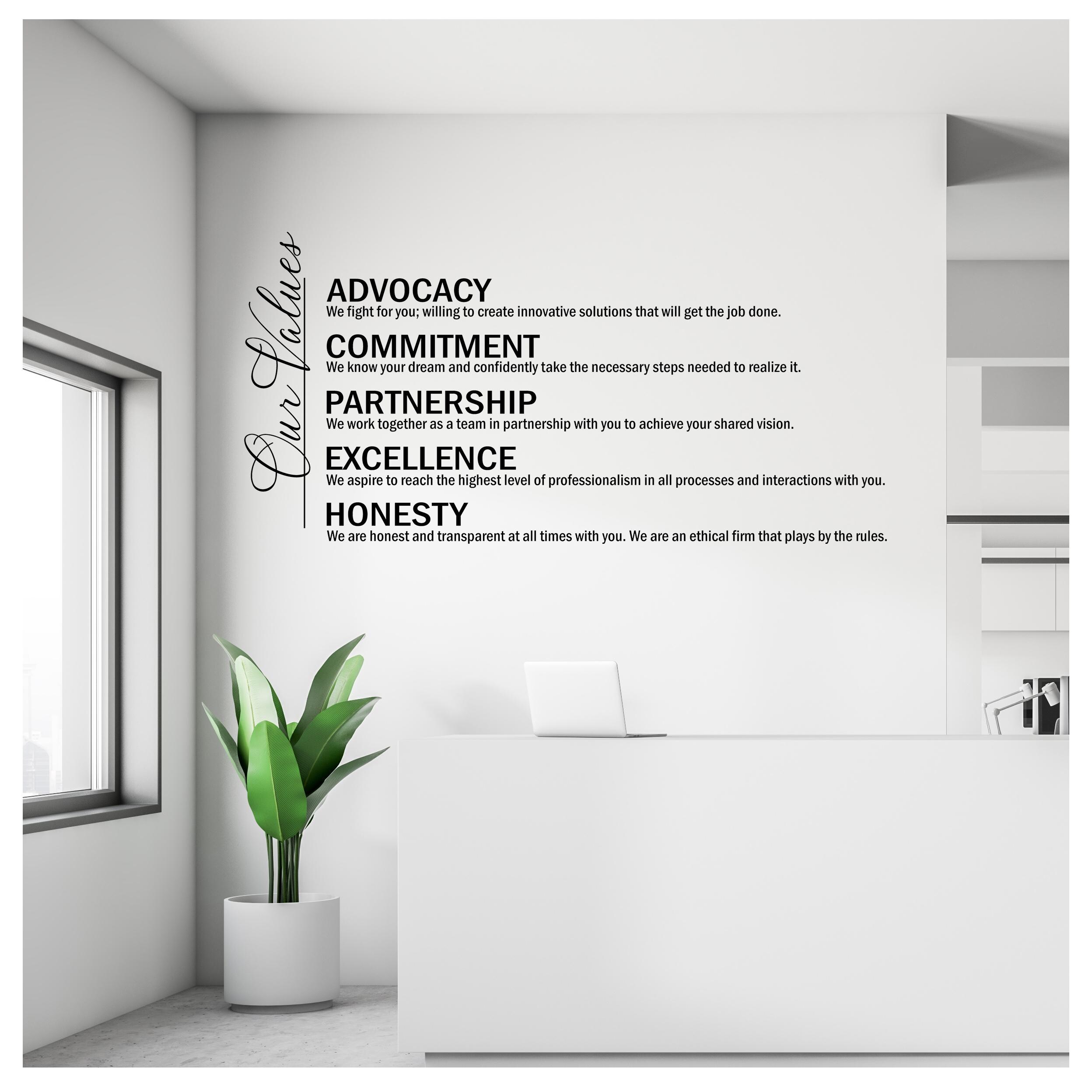 Personalized Core Values Vinyl Wall Decal | Office Decor - Etsy