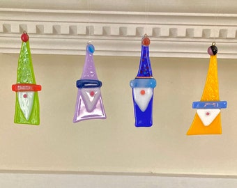 Bright glass gnome ornaments | one-of-a-kind