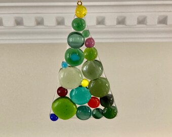 Bubbly glass multicolor trees | fused glass