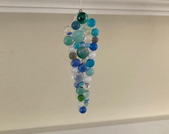Bubbly glass icicle ornament | fused glass