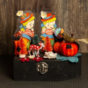 Vintage Mini Wooden Coffin Box