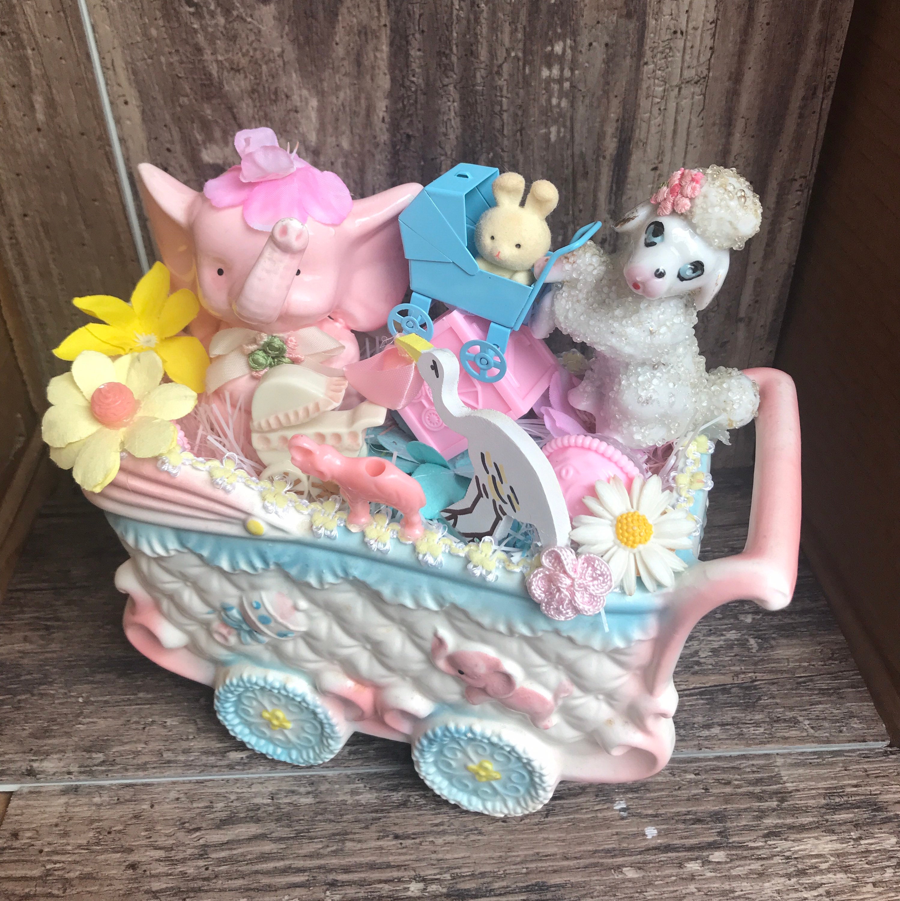 Kitsch Baby Vintage Kitsch Baby Centerpiece, Baby Shower, Gender Reveal, Baby Gift ...