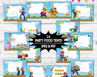 instant download digital mario food tent mario bros etsy