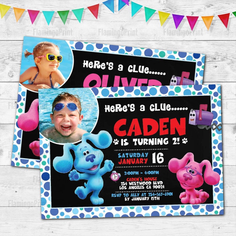 Digital Blue's Clues Birthday Invitation. Blue's Clues Etsy