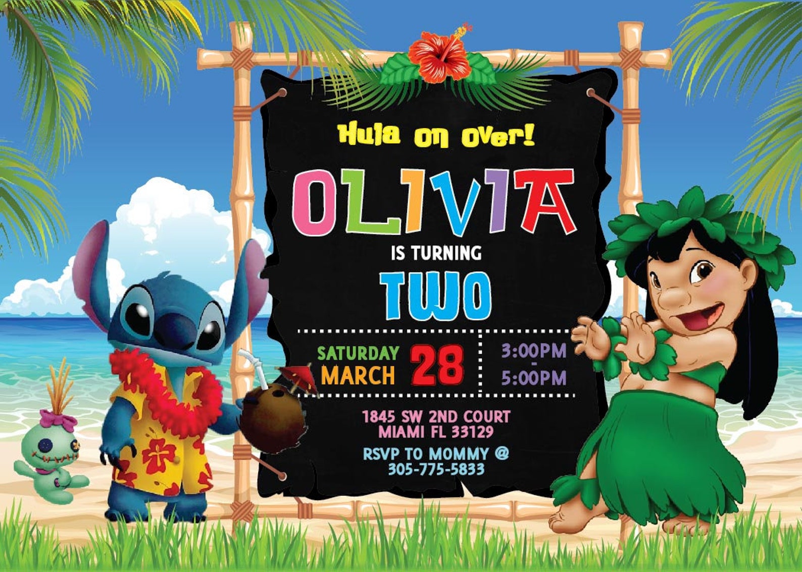 Invitation numérique Lilo et Stitch Birthday. Lilo et Stitch | Etsy France