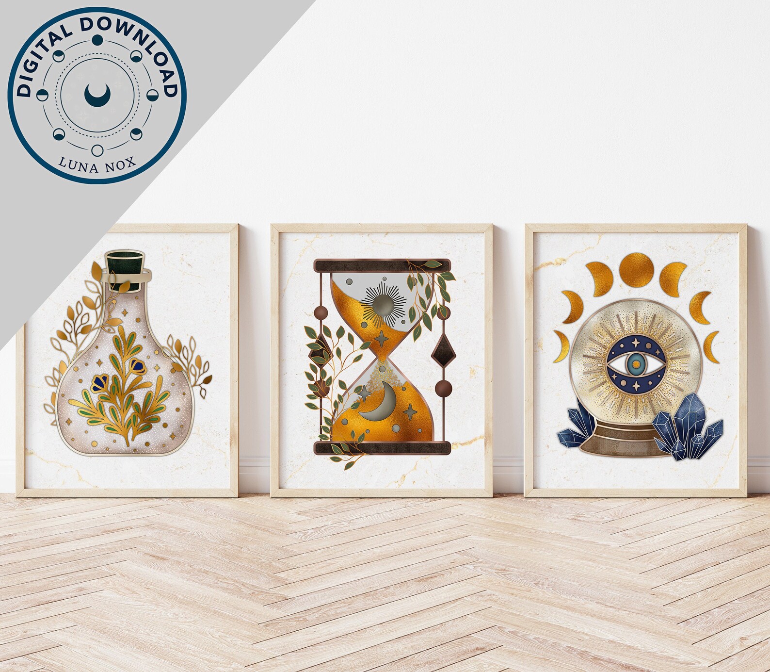 Mystic Art 3 Piece Wall Art Instant Download Gallery Wall Set Etsy