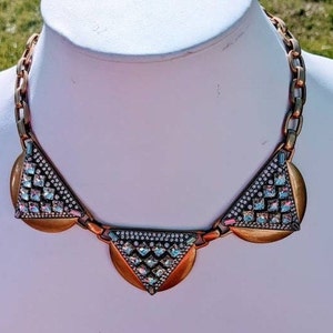 Vintage J Crew Women&#39;s Rhinestone Bib Wedding Anniversary Crystal Statement Necklace.