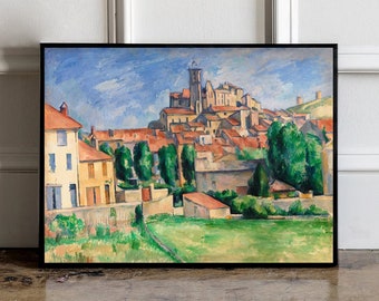 Gardanne by Paul Cezanne print, Paul Cezanne poster, Paul Cezanne wall art, Paul Cezanne exhibition poster, Paul Cezanne wall decor