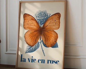 French Butterfly Exhibition Art Poster, Art Nouveau Poster, Vinage Exhibition Print, Vintage Art trendy print, Home decor print, Wall Decor