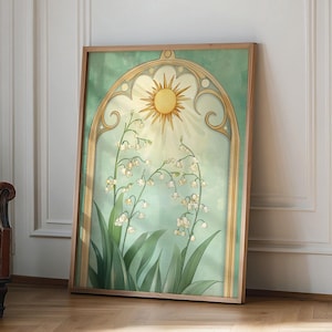 Art Nouveau Poster, Vinage Exhibition Poster, South End Free Art Exhibition, Vintage Art trendy print, Home decor print, wall art