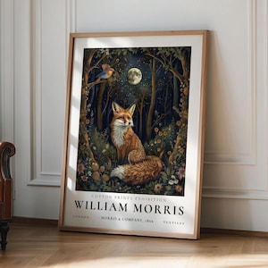 Fuchs William Morris Wand Kunstdruck, William Morris Poster, Vintage Plakat, Vintage Country Blumen Geschenk für Sie, Mid Century Botanical