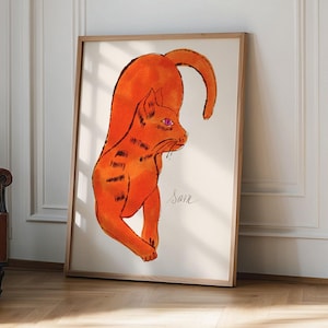 Andy Warhol Orange Cat pop art poster, Andy Warhol Cat Print, Warhol wall decor, Cat Lover Print, Contemporary art print, Modern wall art