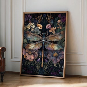 William Morris Libelle Wand Kunst Druck, Vintage Poster, Vintage Blumen, Libelle Wandkunst, stimmungsvolle Wandkunst, Libelle Print Cottagecore Art