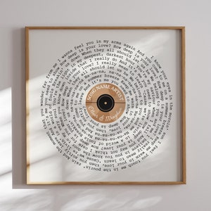 Personalised Music Poster, Customizable Music Gift, Personalised Vinyl Lyric Print, Favourite Song Personalised, Personalised Record Gift