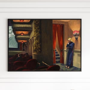 Edward Hopper New York Movie poster, Edward Hopper print, Edward Hopper wall art decor, Edward Hopper exhibition print