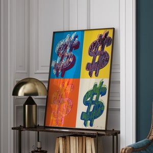 Rare Andy Warhol Dollar Sign poster, Andy Warhol Dollar Print, Pop art poster, Wall art decor, Ideal home decor or gift, Modern Painting