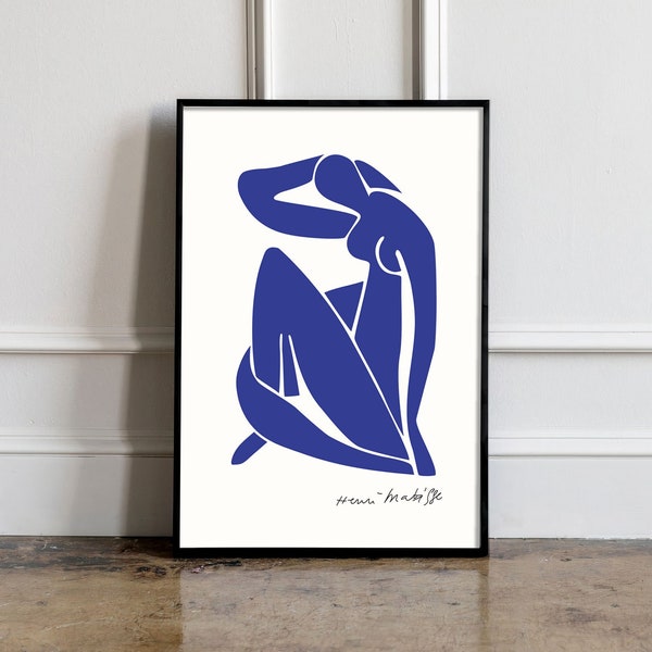 Henri Matisse Blue Nude, Femme Art Print, Blue Woman Poster, Line Art poster, Wall art poster, Woman Body wall art