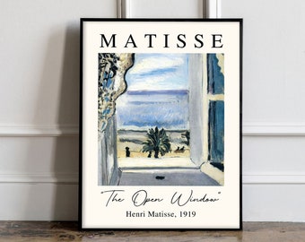 Affiche Henri Matisse, L’affiche fenêtre ouverte, Impression paysage marin Henri Matisse, Gravure Henri Matisse, Art mural Matisse, Décor mural Matisse