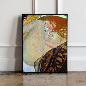 Gustav Klimt Poster, Gustav Klimt Wall art, Gustav Klimt Danae Print, Gustav Klimt Exhibition Poster