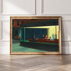Edward Hopper Nighthawks poster, Edward Hopper wall art, Edward Hopper exhibition print, Edward Hopper wall decor, Gift idea
