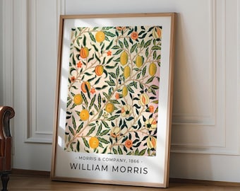 Póster de William Morris, Impresión de William Morris, Arte de William Morris, Póster vintage, Impresión floral, Impresión de frutas cítricas, Patrón de frutas Morris