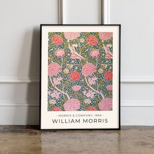 Póster de William Morris, Estampado de William Morris, Arte Rosa de William Morris, Póster Vintage, Estampado Floral Rosa, Estampado Floral Vintage