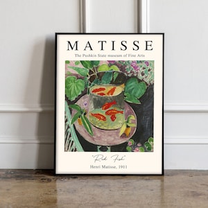 Henri Matisse Red Fish 1911 Poster, Henri Matisse Kunst aan de muur, Henri Matisse print, Tentoonstelling Print, Matisse landschap poster