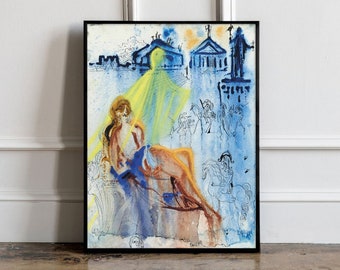 Salvador Dali Ulysse durchqueren unsichtbare Platz Feaci Druck, Salvador Dali Ausstellungsplakat, Surrealismusplakat, Salvador Dali Druck