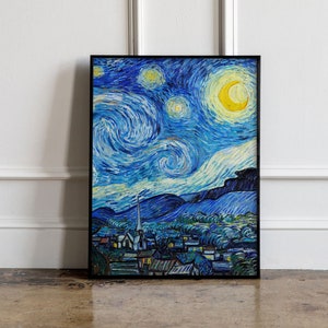 Vincent Van Gogh Starry Night print, Van Gogh Wall art, Vincent Van Gogh Print, Vincent Van Gogh Exhibition Poster, Exhibition print