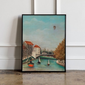 Henri Rousseau Studie für Ansicht der Pont de Sevres, Henri Rousseau Print, Henri Rousseau Poster, Tropische Wandkunst, Tropische Ausstellung