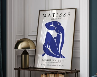 Impresión de Henri Matisse, cartel de la exposición de Matisse, impresión de arte de pared neutral minimalista, regalo para mamá, decoración escandinava abstracta, arte moderno