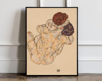 Uomo e donna di Egon Schiele Print, Egon Schiele Art Print, Egon Schiele Reproduction, Egon Schiele poster