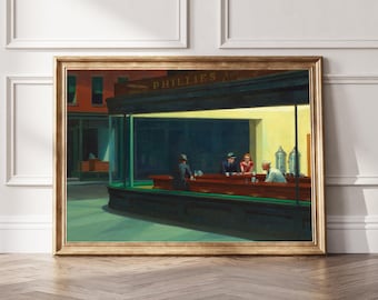 Edward Hopper Nighthawks Plakat, Edward Hopper Wandkunst, Edward Hopper Ausstellungsdruck, Edward Hopper Wanddekor, Geschenkidee