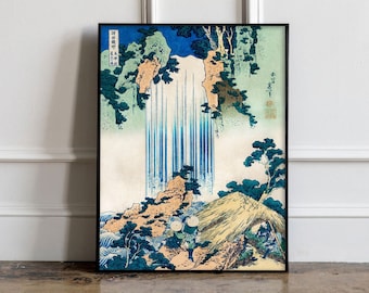 Katsushika Hokusai Poster, Yoro Waterfall in Mino Province by Katsushika Hokusai, Japanese Art, Vintage Poster, Katsushika Hokusai print