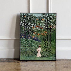 Henri Rousseau Woman walking in the forest print, Henri Rousseau print, Henri Rousseau poster, Tropical wall art, Tropical exhibition poster